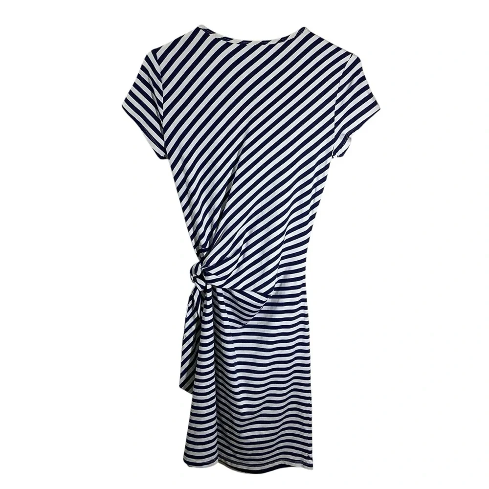 J. McLaughlin Navy and White Elora Striped Dress Striped Nautical